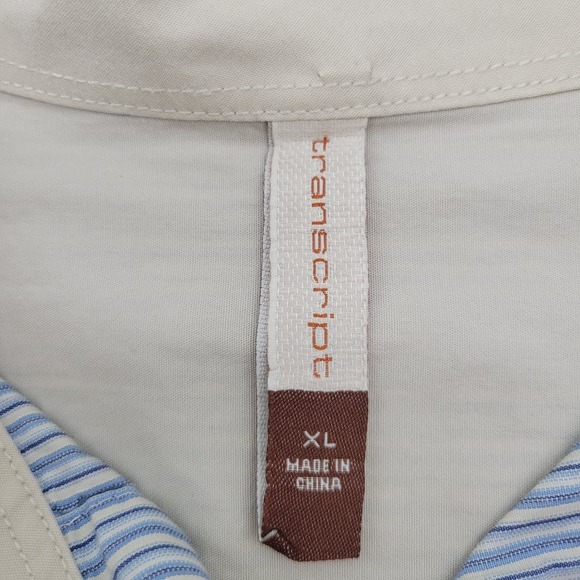 Transcript Embroidered Decorative Button Down Collar Shirt Mens Sz XL - Picture 7 of 10